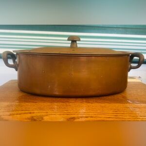 Vintage Copper pot pan with lid Culinox Spring made in Switzerland cookware